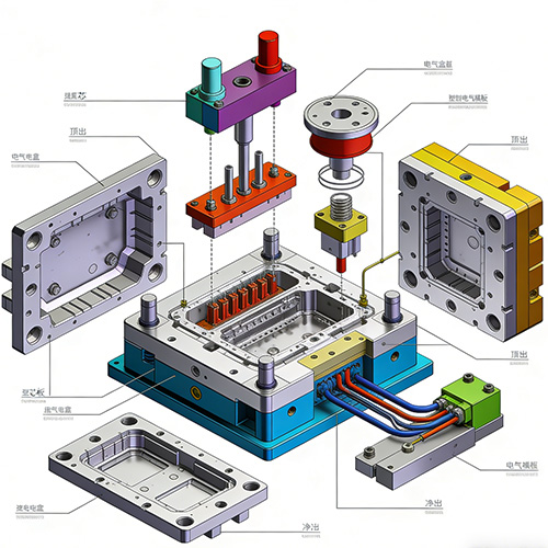 Injection-Plast-El-Låda-Gjutning